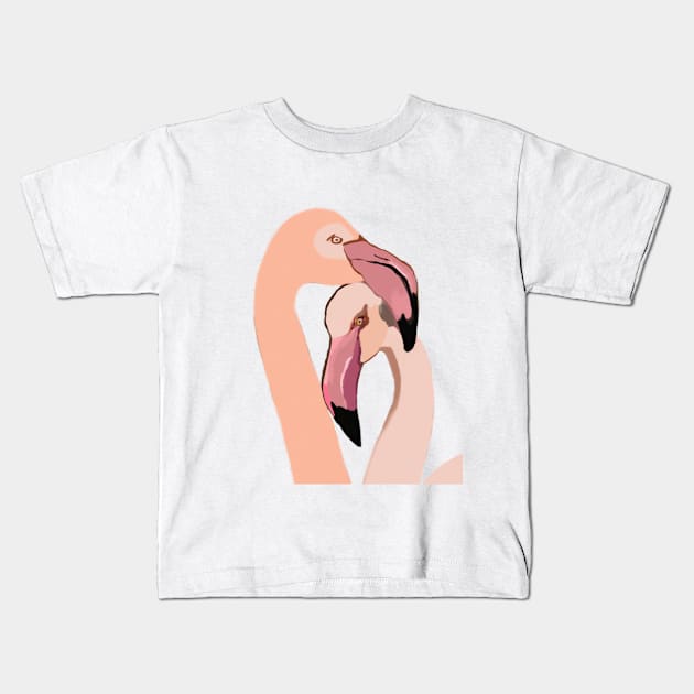 Flamingo Love Kids T-Shirt by Manitarka